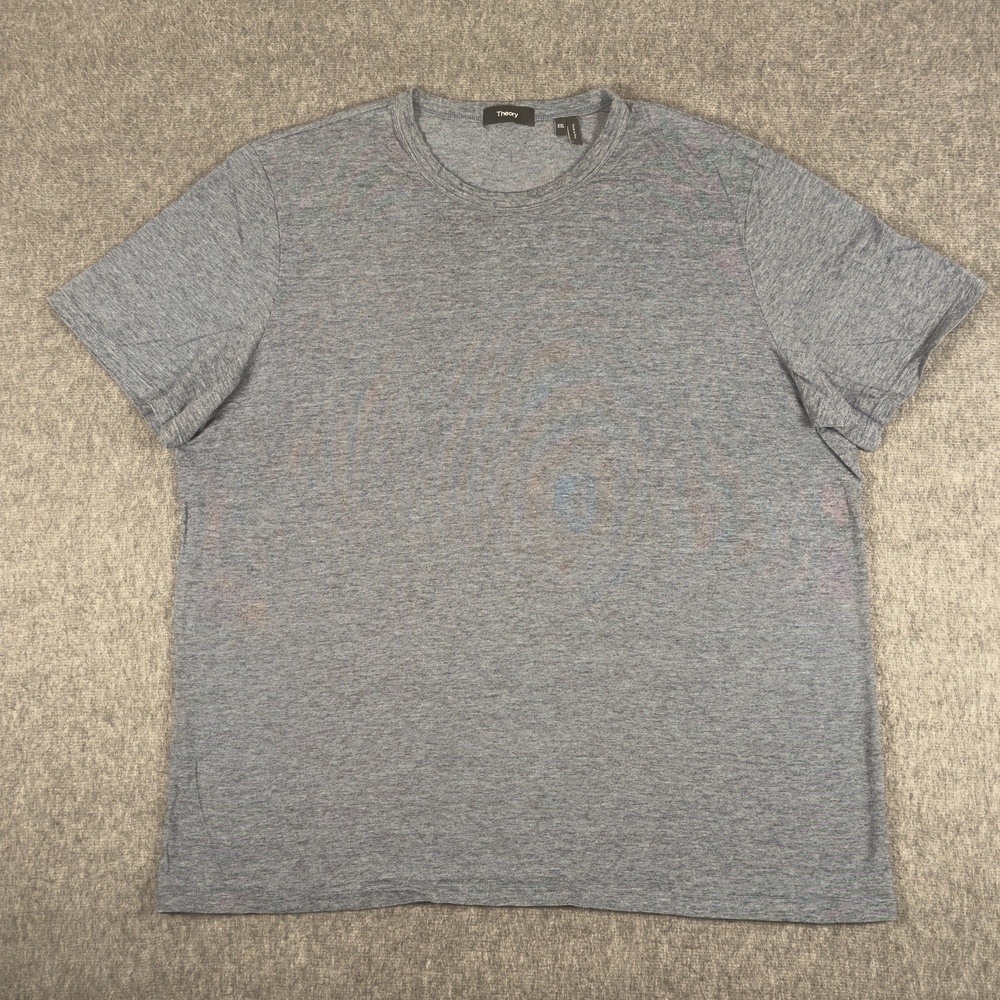 Theory Shirt Mens 2XL Gray Cotton Crewneck Stripe Essential Tee T-Shirt Soft